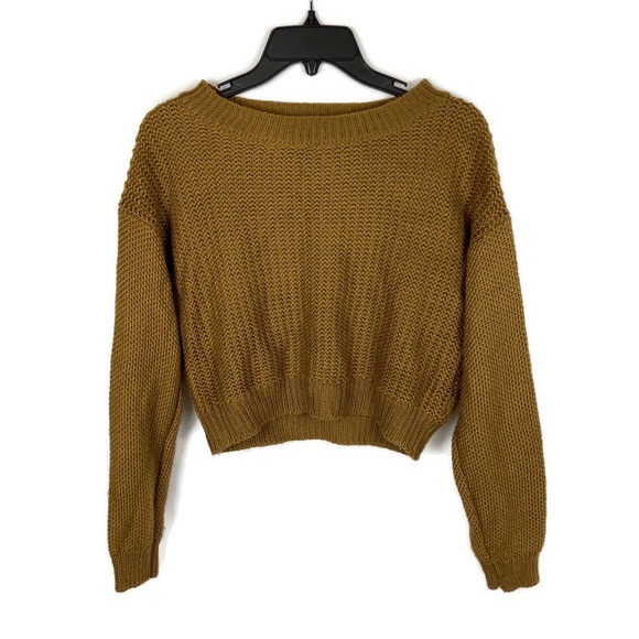 Forever 21 Sweaters - Forever 21 Cropped Brown Knit Sweater